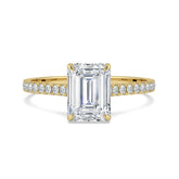 Hidden Halo Emerald-Cut Ring